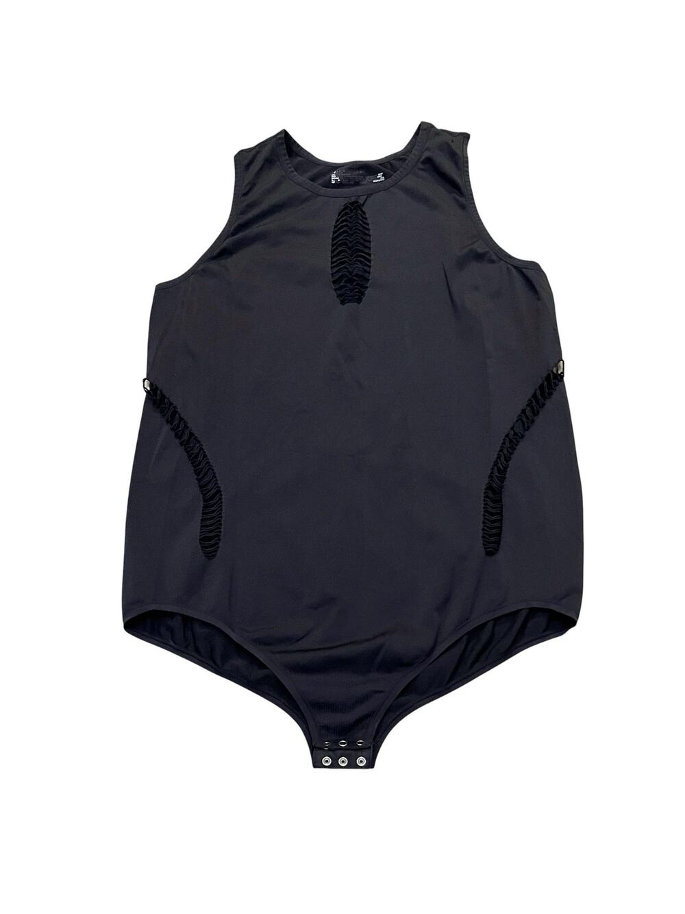 Torrid XO Seamless Cutout Bodysuit 4X Black Sleeveless Crew Neck Night Out Club